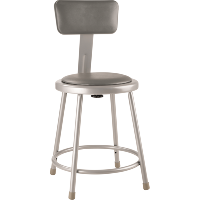 NPS 6418B NPS® 18" Heavy Duty Vinyl Padded Steel Stool with Back