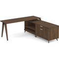 Signature L-Shape Desk 71" x 72" - Modern Walnut with Black Hardware