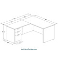 Classic L-Shape Desk 72" x 60" with Box/Box/File Pedestal - Cherry