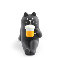 Figurine Black Cat with Beer 1.5"h