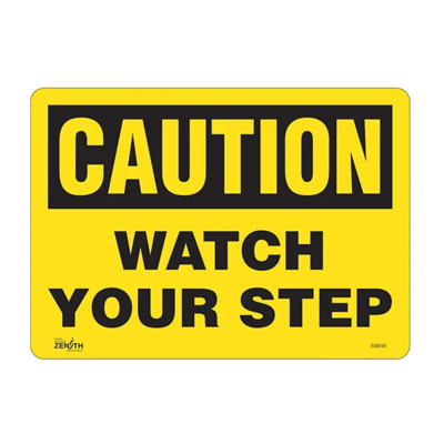 Watch Your Step Sign - 14" x 10" - Vinyl - English