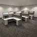 WEBBTYP40- 67"H Six Person Partial Glass Panel Workstation with Storage