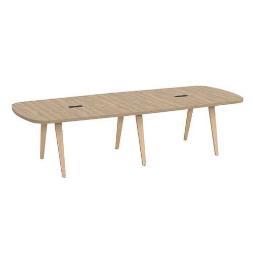 Signature Arena Conference Table 10 Foot - Aspen with Natural Oak Wood Legs