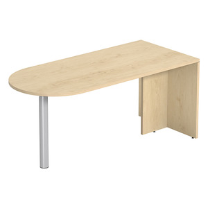 PL131 BULLET DESK w/POST - Maple & Silver