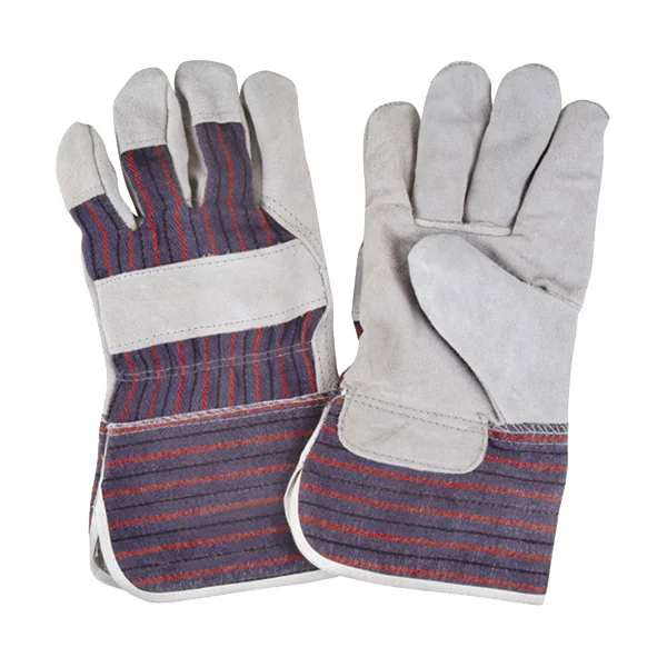 Fitters Gloves - Split Cowhide - Cotton Lined - Gauntlet Cuff - Large
