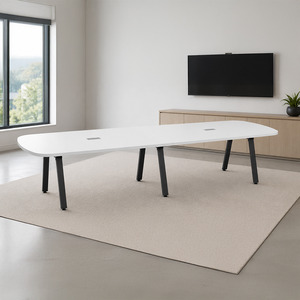 SIGAR7638N - 12 ft. Arena Conference Table w/Black Metal VA Leg