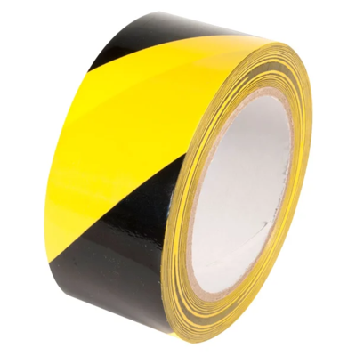 Hazard Warning Tape - 2" x 108' - Black/Yellow - Non-Laminated