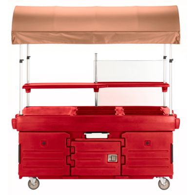 Cambro KVC854C158 Camkiosk Cart with 4 Pan Wells & Beige Canopy