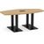 8' Classic Boat Shape Conference Table with Palmer Base - Aspen Top, Black Base