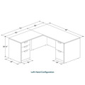 Classic L-Shape Desk 72" x 66" with 2 Full Pedestals - Newport Grey