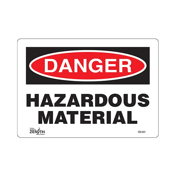 Hazardous Materials Sign - 10" x 7" - Vinyl - English