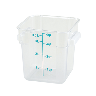 Winco PCSC-4C 4 qt Polycarbonate Square Food Storage Container
