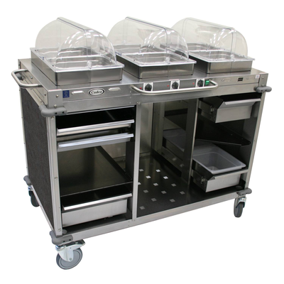 Cadco CBC-HHH-L3 MobileServ® Mobile Hot Buffet Cart (3) Hot Full Size Buffet Servers
