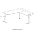 Enhance Electric Height-Adjustable L-Shape Desk 72" X 72" - White with White Base