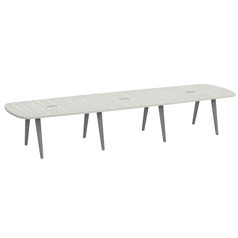 Signature Arena Conference Table 14 Foot - Silver Birch with Newport Grey Wood Legs