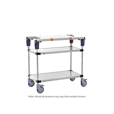 Metro MSQ1848-FSFS-PK1 PrepMate qwikSet MultiStation 48" Prep Station with Accessory Pack 1, Solid Stainless Steel top and bottom shelves with Stainless Steel posts