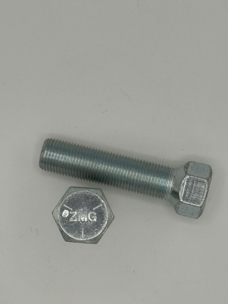 9/16" - 18 X 2" HEX HEAD WHEEL BOLT 90 DEGREE FACE SAE J429 GR 5 10B21 ZINC TRIVALENT CLEAR PER PRINT