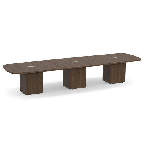 Arena Conference Table 14 Ft with Cube Base - Modern Walnut