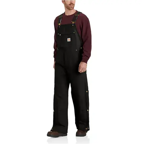 CARHARTT 106672 - Loose Fit Firm Duck Insulated Bib Overall - 2 Warmer Rating - Black