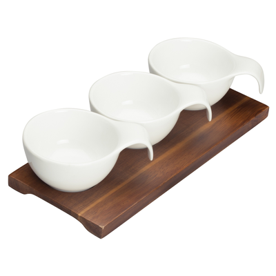 Winco WDP015-102 9-3/8" X 4" O.A. Trio Bowl Set