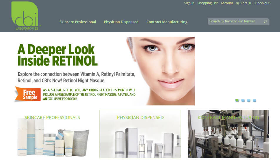 CBI Skin Care live on Nomad erpCommerce