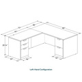 Classic L-Shape Desk 77" x 66" with 2 Full Pedestals - Cherry