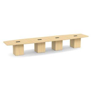 18ft Boat Shape, cube base Conference Table: ASPEN CUBBS4216NAPNAPN