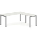 Elements L-Shape Desk 78" x 60" x 30"D - Silver Birch with Silver Legs