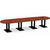 14' Classic Racetrack Conference Table with Palmer Base - Cherry Top, Black Base