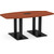 8' Classic Boat Shape Conference Table with Palmer Base - Cherry Top, Black Base