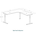 Enhance Electric Height-Adjustable L-Shape Desk with Right Radiused Corner 72" X 72" - Modern Walnut with White Base