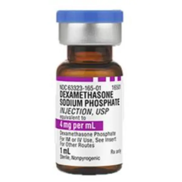 Dexamethasone Sodium Phosphate, Injection, 4 mg / mL, 1 mL (25/pk) Vial NDC 63323016501