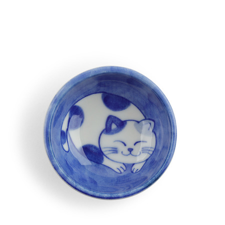 Sauce Dish Cat Nap Blue/White 
