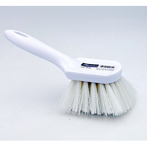 8 1/2" Solid Plastic Block White Nylon Fender Brush-Short Handle