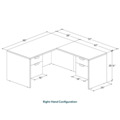 Classic L-Shape Desk 72" x 60" with 2 Box/File Pedestals - Aspen