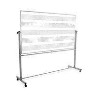 LUXOR MB7248MM 72"W x 48"H Mobile Double Sided Music Whiteboard