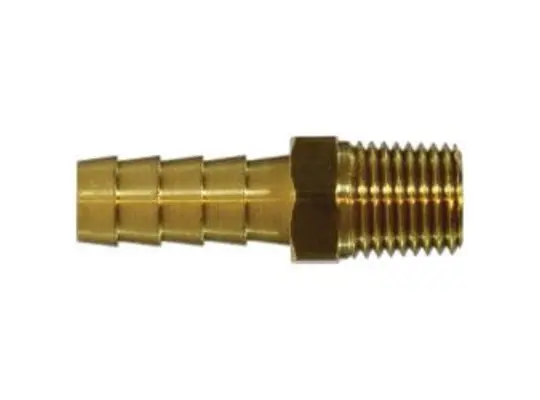 Rigid Adapter, 1/8 in Hose x 10/32 in Male NPTF, Brass