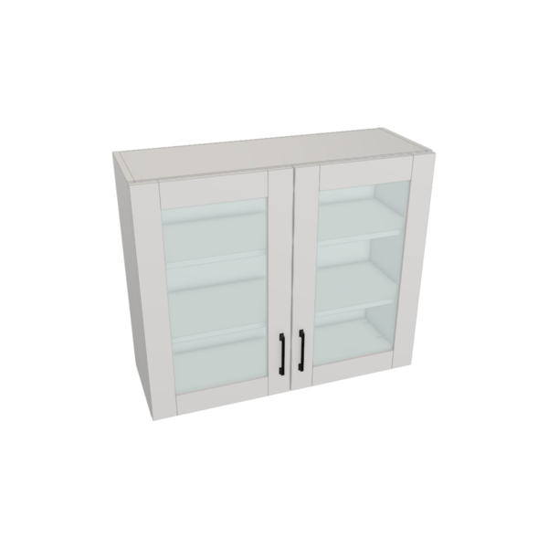 Hampton Pure White Box  Glass Door Wall Cabinet Kit - 36”x 30” X 13”
