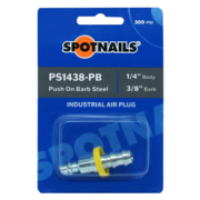 Industrial Steel Air Plug (1/4" Plug, 3/8" Push On Barb) Blister Pack