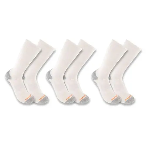 CARHARTT W8023 - Women's Midweight Cotton-Tencel Comfort Crew Sock 3 Pack - White