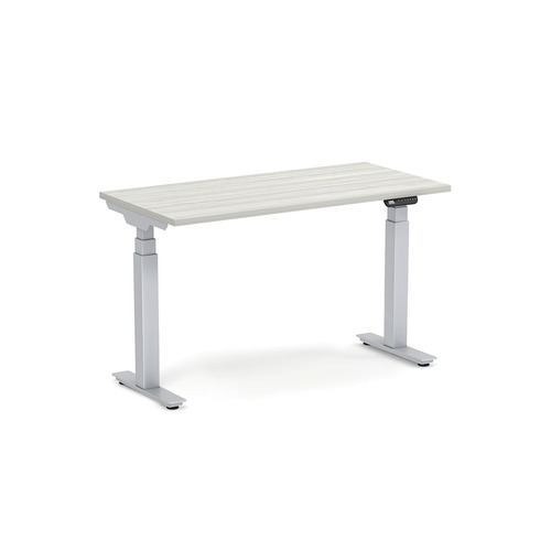 Enhance Electric Height-Adjustable Desk 24" X 48" - Silver Birch with Silver Base