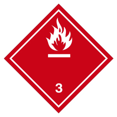 Flammable Liquid Label - UN1992 - Class 3 - 4" x 4"