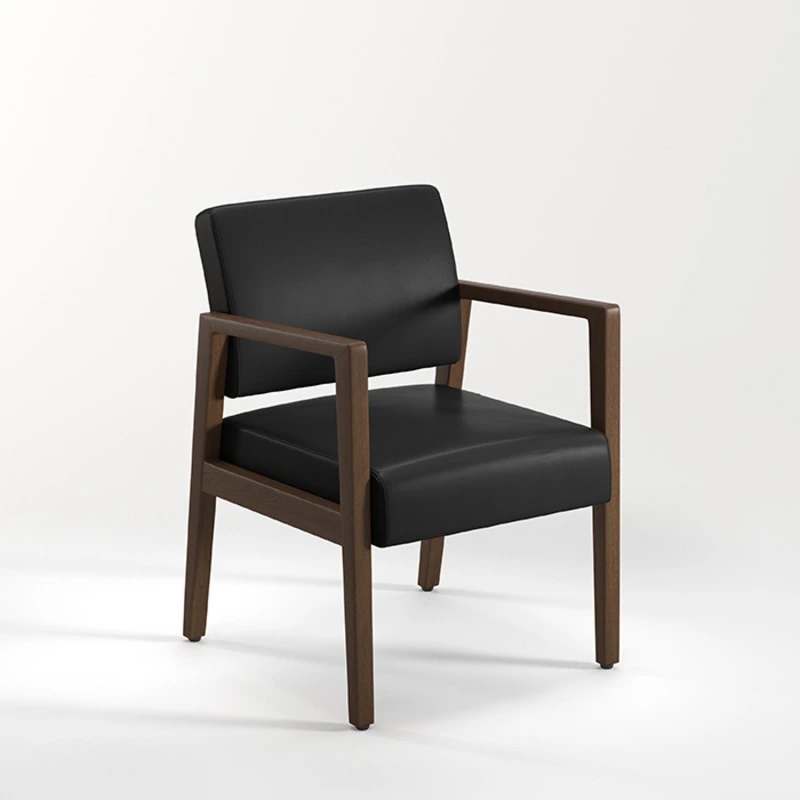 WOOD CHAIR WAL/BLK AMPU VINYL