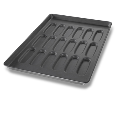 Chicago Metallic 52435 17-11/16" X 25-11/16" X 1-5/8" Overall ePAN Hot Dog Bun Pan
