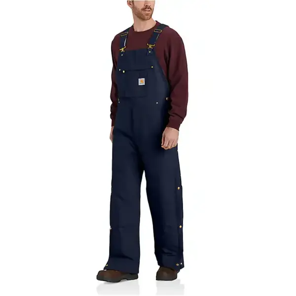 CARHARTT 106672 - Loose Fit Firm Duck Insulated Bib Overall - 2 Warmer Rating - Dark Navy