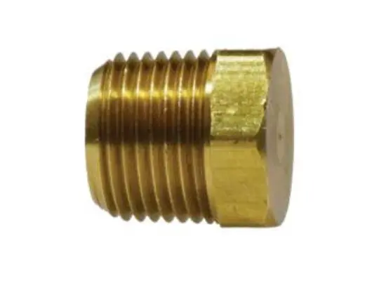Cored Hex Head Plug, 3/8-in Male NPTF, Brass
