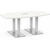 8' Classic Boat Shape Conference Table with Palmer Base - White Top, Silver Brushed Base