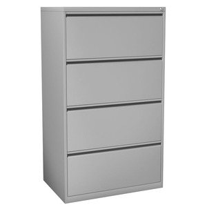 8364 FOUR DRAWER LATERAL FILE- SILVER
