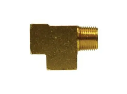 Street Tee, 1/4-in FNPTF x 1/4-in MNPTF x 1/4-in FNPTF, Brass
