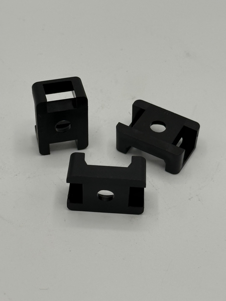 5/8" W X 25/64" H X 7/8" L CABLE TIE MOUNT SCREW APPLIED NYLON BLACK PER PRINT